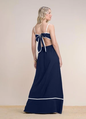 Angel - Vestido Longo Alfaiataria Azul - ANGEL