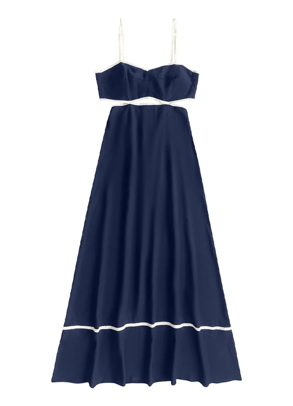 Angel - Vestido Longo Alfaiataria Azul 4