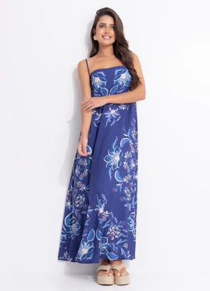 Farm - Vestido Longo Alvorada Solar Azul - FARM