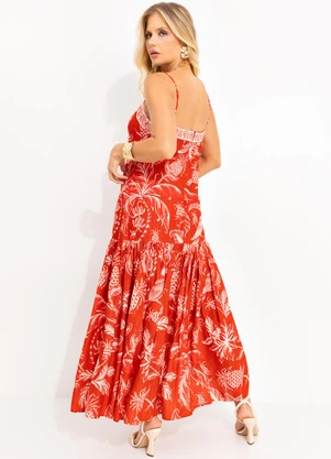 Farm - Vestido Longo Amalfi Vermelho - FARM