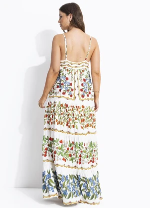 Farm - Vestido Longo Amor de Fruta Off White - FARM