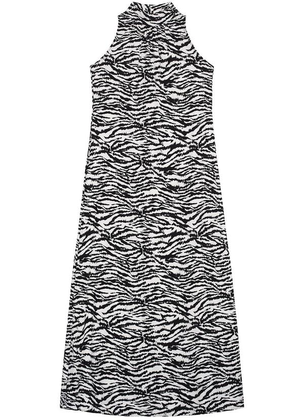 Enfim - Vestido Longo Amplo Animal Print Branco 2