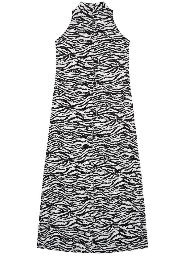 Enfim - Vestido Longo Amplo Animal Print Branco 3
