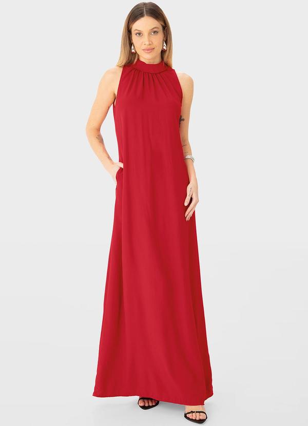 Enfim - Vestido Longo Amplo Vermelho