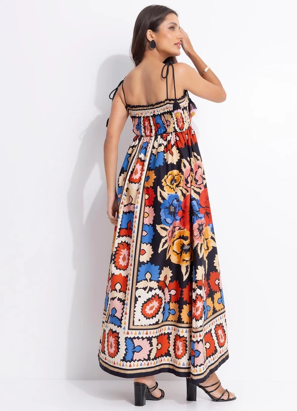 Farm - Vestido Longo Antuerpia Lenço Preto 2