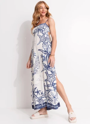 Farm - Vestido Longo Aventureiro Bege - FARM