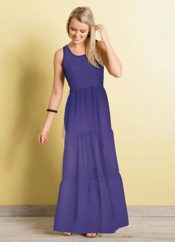 Moda Pop - Vestido Longo Azul