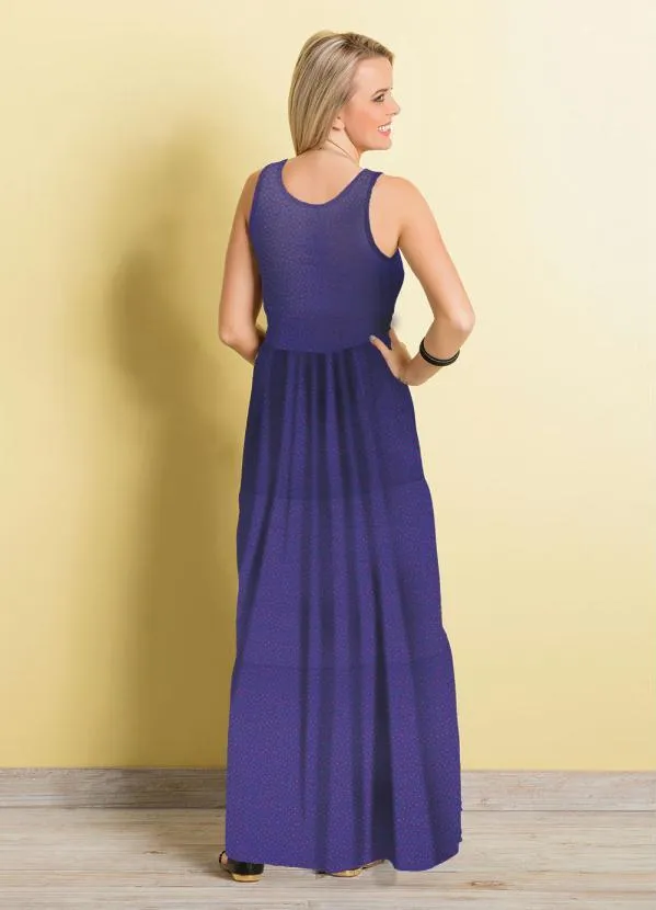 Moda Pop - Vestido Longo Azul 2