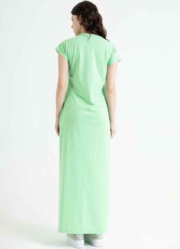 Just Basic - Vestido Longo Básico em Meia Malha Verde 2