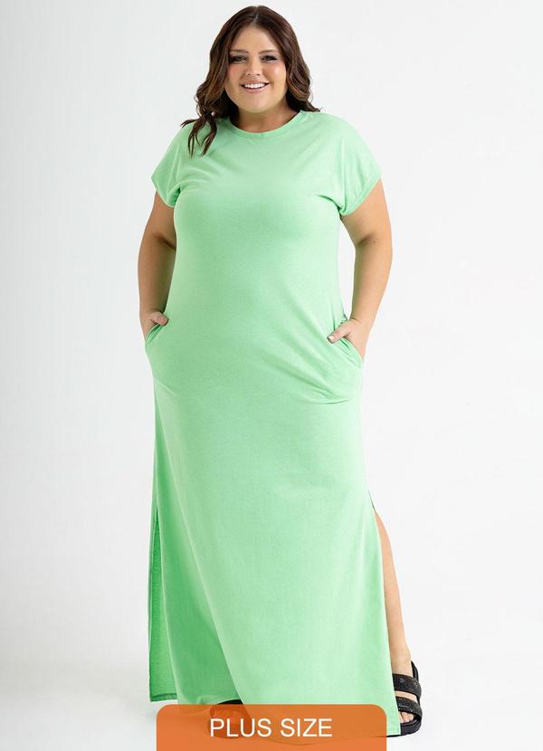 Just Basic - Vestido Longo Básico em Meia Malha Verde 3