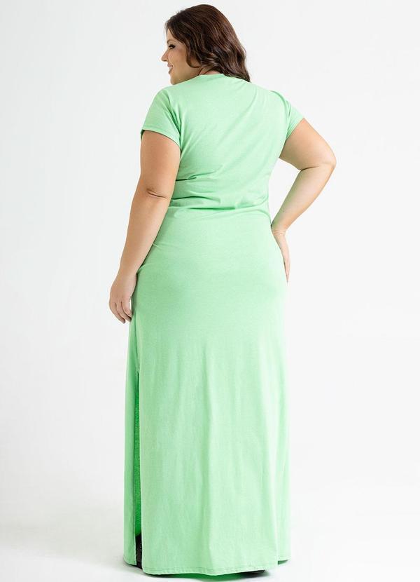 Just Basic - Vestido Longo Básico em Meia Malha Verde 4