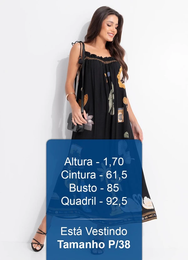 Farm - Vestido Longo Bibelo Preto 6