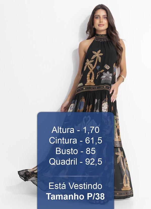 Farm - Vestido Longo Bibelo Preto 4