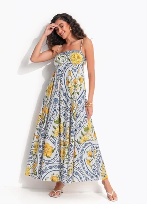 Farm - Vestido Longo Boho do Amor Off White - FARM