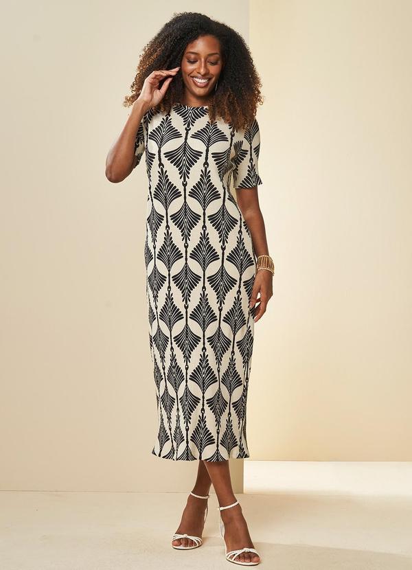 Doce Trama - Vestido Longo Boho em Ribana Estampada Estampado 3