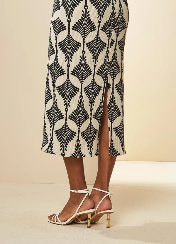 Doce Trama - Vestido Longo Boho em Ribana Estampada Estampado 4