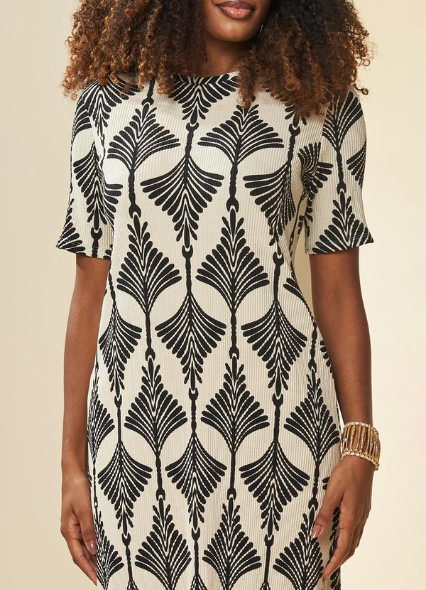 Doce Trama - Vestido Longo Boho em Ribana Estampada Estampado 5