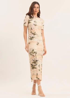 Doce Trama - Vestido Longo Boho em Ribana Estampada Estampado - DOCE TRAMA