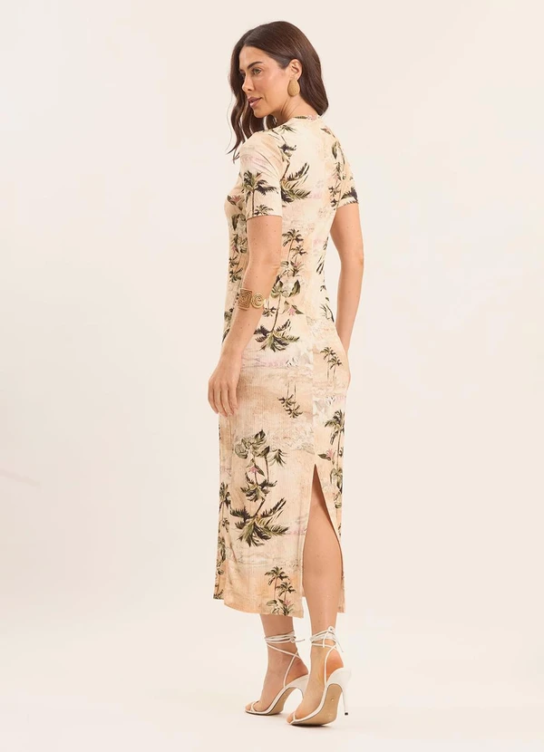 Doce Trama - Vestido Longo Boho em Ribana Estampada Estampado 2