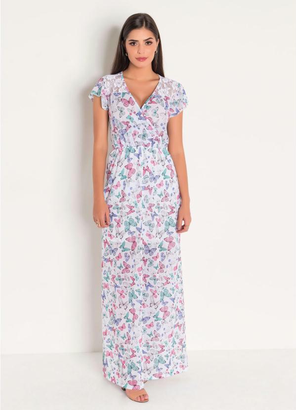 Rosalie - Vestido Longo Borboletas Moda Evangélica 3