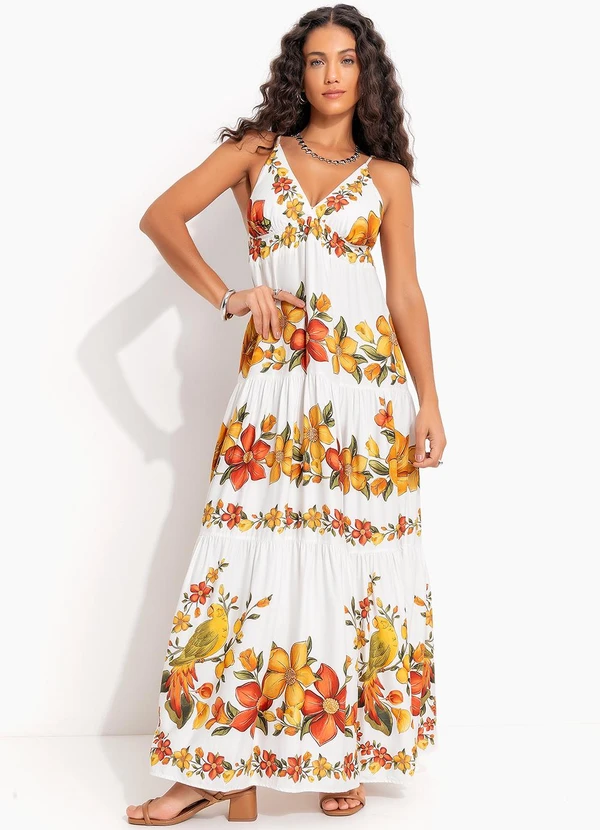 Farm - Vestido Longo Bosque Chic Off White 3