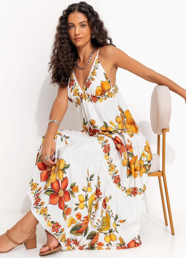 Farm - Vestido Longo Bosque Chic Off White 5