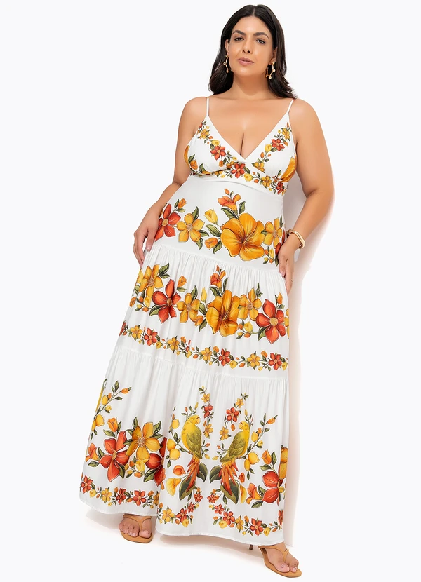 Farm - Vestido Longo Bosque Chic Off White 10