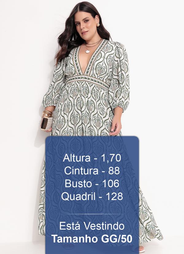 Farm - Vestido Longo Brilho de Abacaxi Off White 12