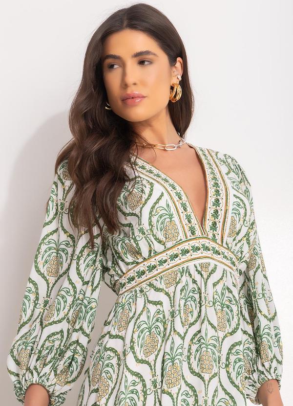 Farm - Vestido Longo Brilho de Abacaxi Off White 7