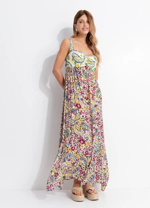 Farm - Vestido Longo Brisa de Flor Amarelo - FARM