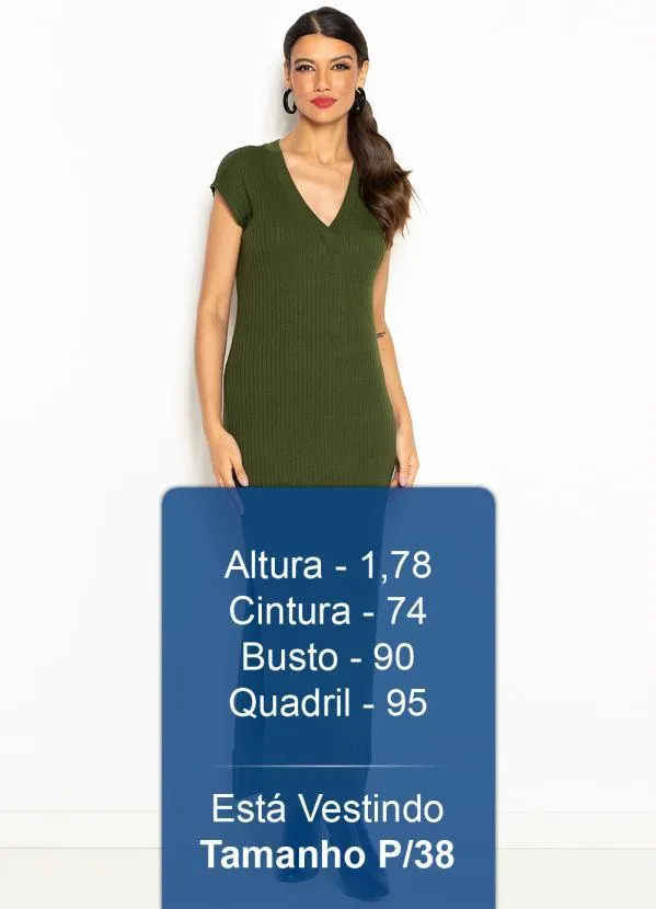 Maria Filó - Vestido Longo Canelado Mix de Listras Verde 4