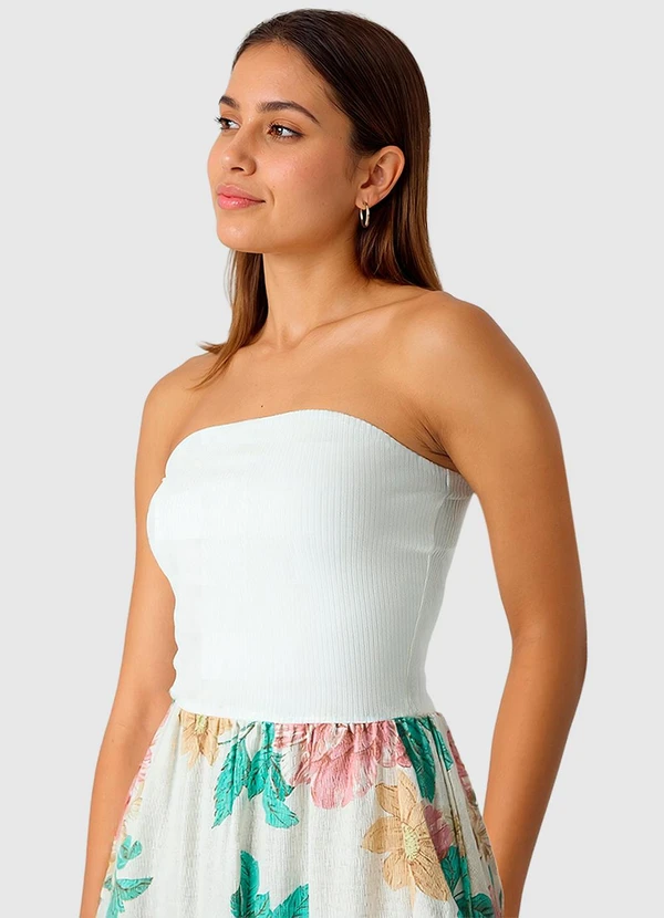Malwee - Vestido Longo Canelado Off White 5