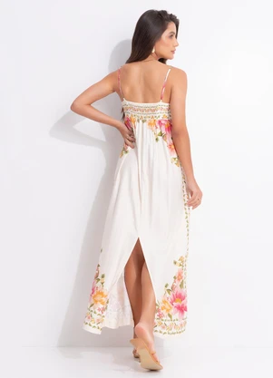 Farm - Vestido Longo Carolina Bege - FARM