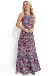 Vestido Longo Cashmere Bord com Franzidos