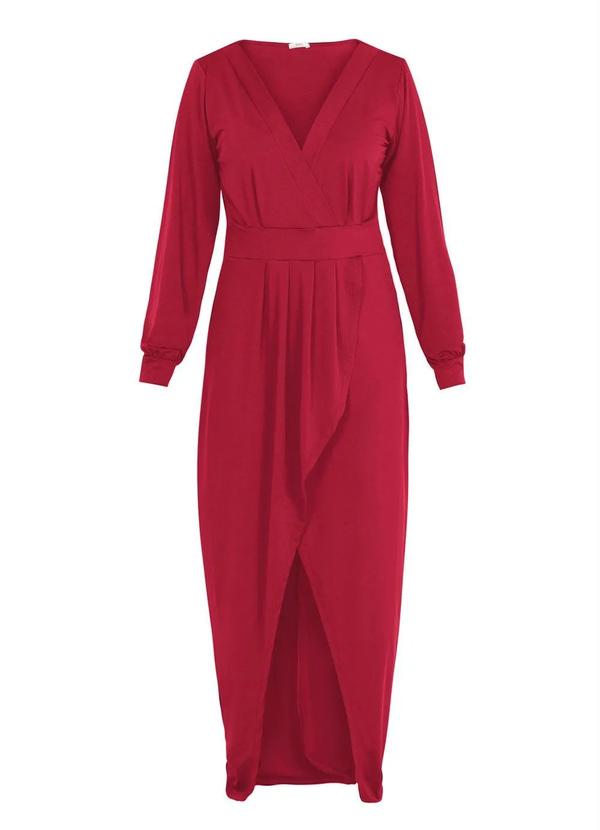 bonprix - Vestido Longo com Abertura Vermelha 5
