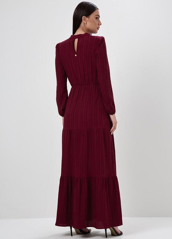 Principessa - Vestido Longo com Babados Bordô Tatiane 2