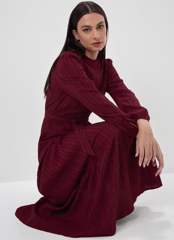 Principessa - Vestido Longo com Babados Bordô Tatiane 6