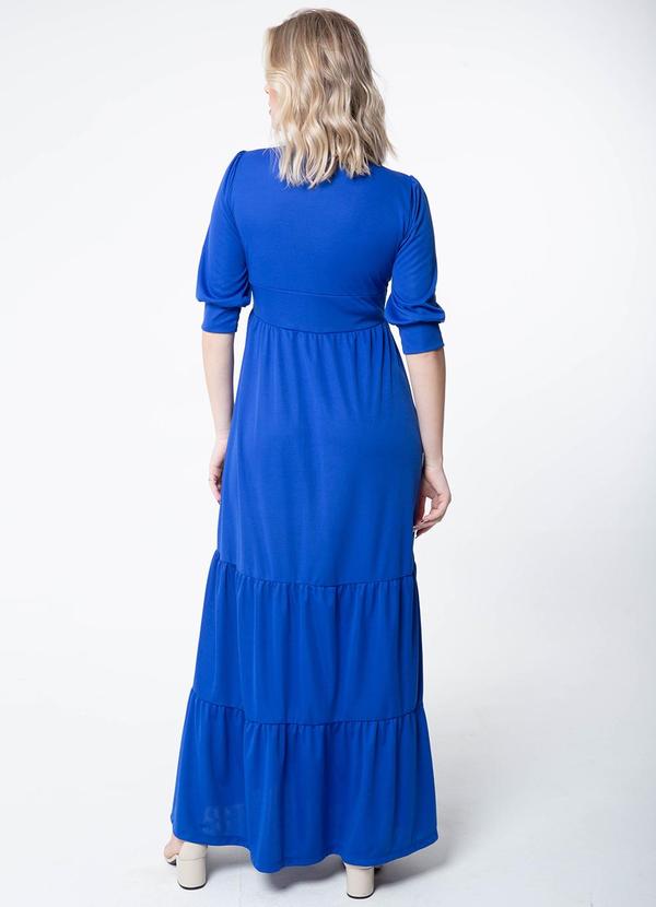 Misiss - Vestido Longo com Babados Naomi Azul 2