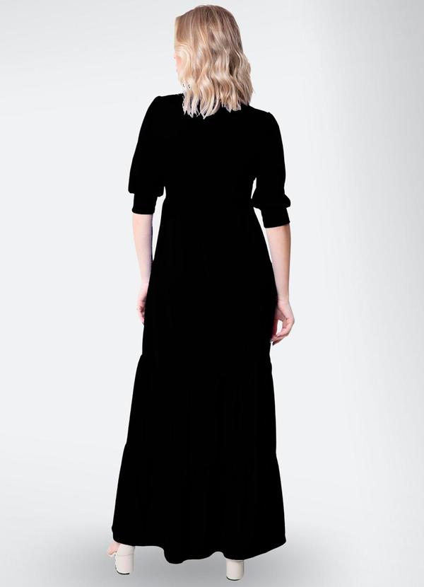 Misiss - Vestido Longo com Babados Naomi Preto 2