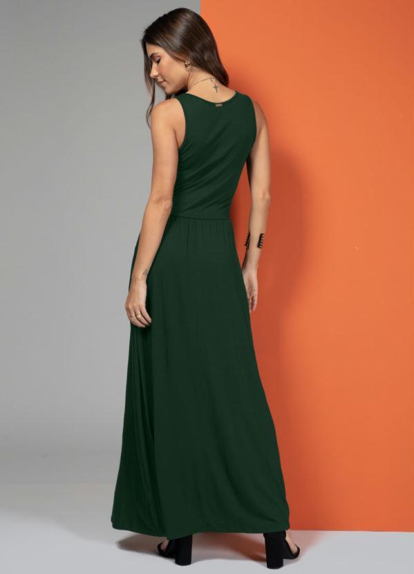 Quintess - Vestido Longo com Bolsos Verde 2