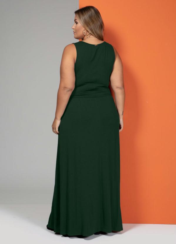 Quintess - Vestido Longo com Bolsos Verde 4