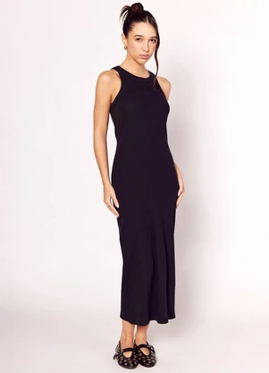 Sofie - Vestido Longo com Decote Nadador Marrom - SOFIE