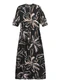 Outlet - Vestido Longo com Fenda Feminino Preto - variação: Preto