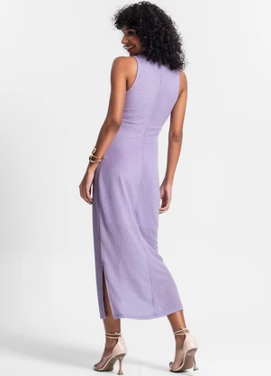Rovitex - Vestido Longo com Fenda Roxo - ROVITEX