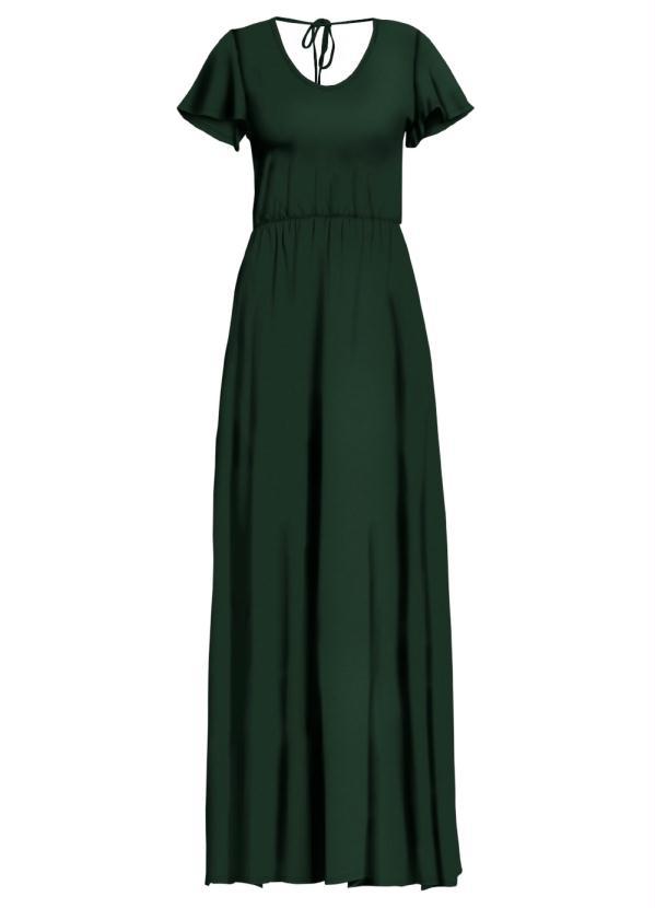Quintess - Vestido Longo com Fendas Verde 3