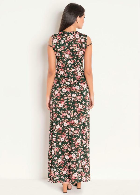 Outlet - Vestido Longo com Tule Floral Moda Evangélica 2