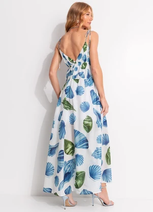 Farm - Vestido Longo Concha Litoral Off White - FARM