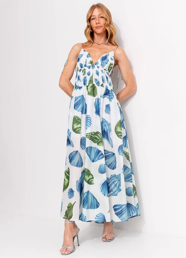 Farm - Vestido Longo Concha Litoral Off White 3