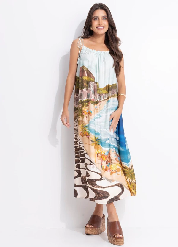 Farm - Vestido Longo Copacabana Verde 3