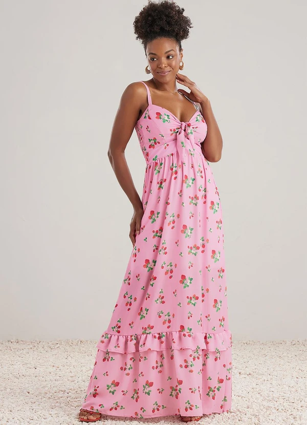 Angel - Vestido Longo Crepe Estampado  3